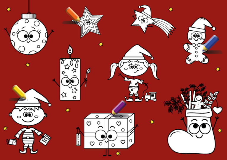 Basteln im Kindergarten: Weihnachtliche Ausmalbilder für strahlende Kinderaugen!